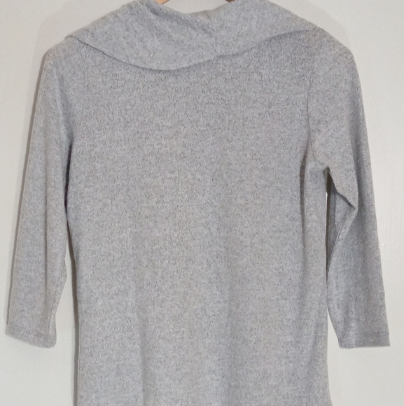 Adrienne Vittadini gray lightweight cowl neck sweater women's size PS NWT - Picture 7 of 7
